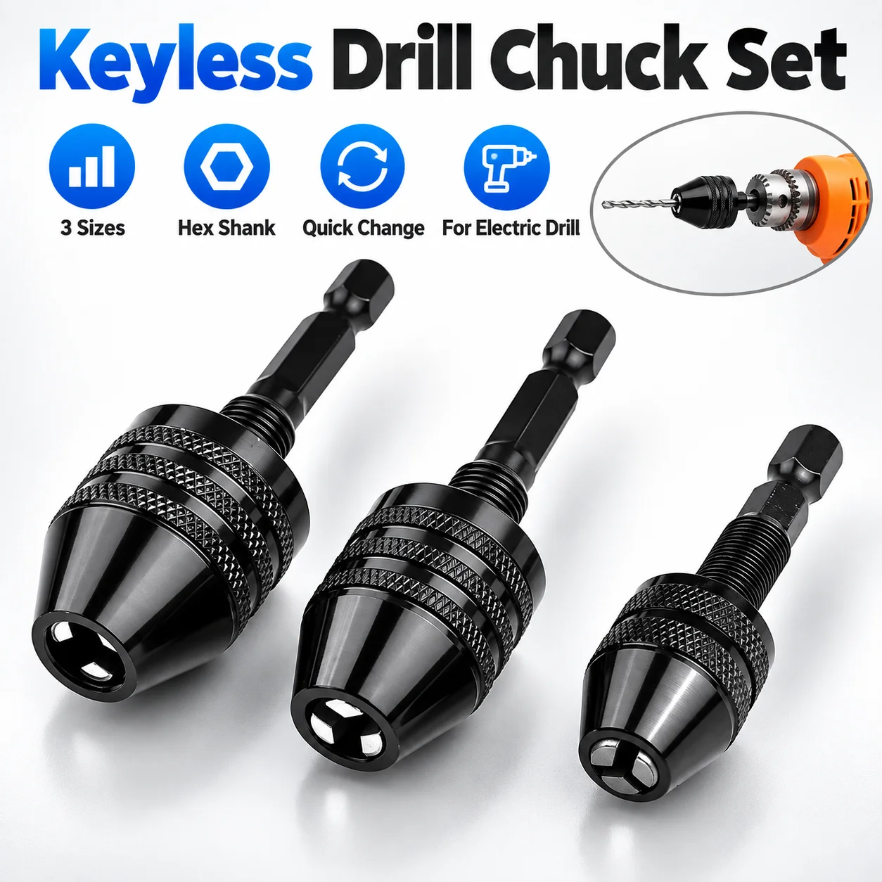 Mini Keyless Drill Chuck 0.3-8 - Power Xchange Tools 评论和价格